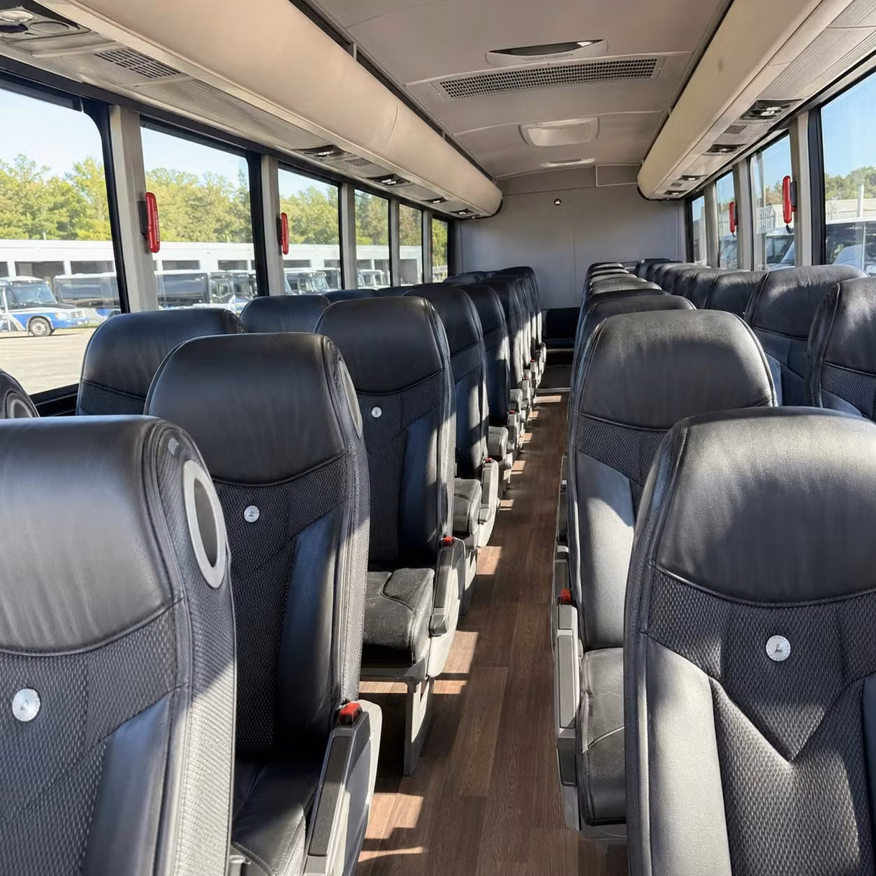 56 passenger charter bus inside